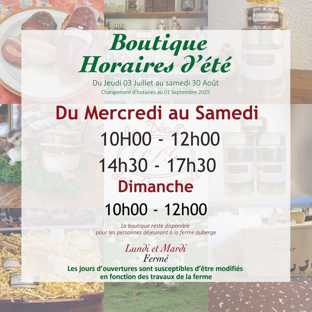 horaire boutique1607